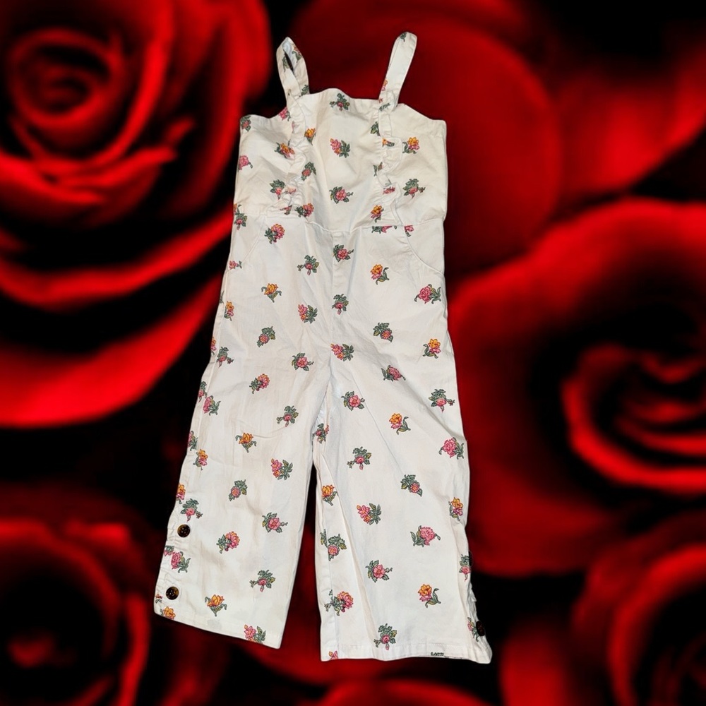 Janie and Jack Pink and White Overalls (5)